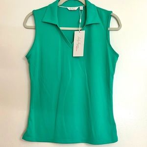 NWT lady Hagen green sleeveless golf polo size s small